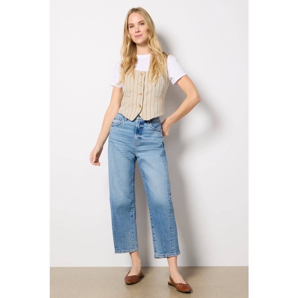 Evereve Pistola Eli High Rise Arched Leg Barrel Jeans‎ Size 27" Rhythmvintage